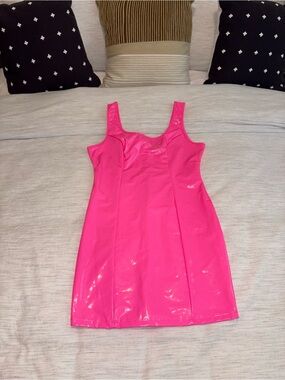 Source Unknown Hot Pink Mini Tank Dress